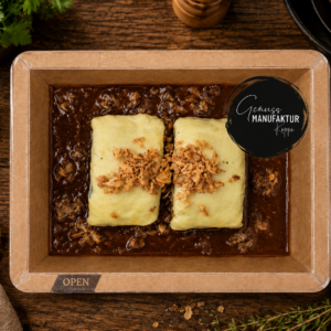 Maultaschen mit Bratensoße  & Röstzwiebeln TK