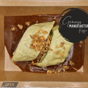 Maultaschen mit Bratensoße  & Röstzwiebeln TK