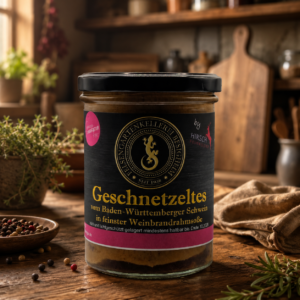 Geschnetzeltes vom Schwein in Weinbrandsoße