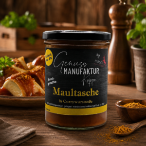 Maultasche in Currywurstsoße