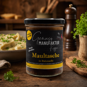 Maultasche in Rahmsoße