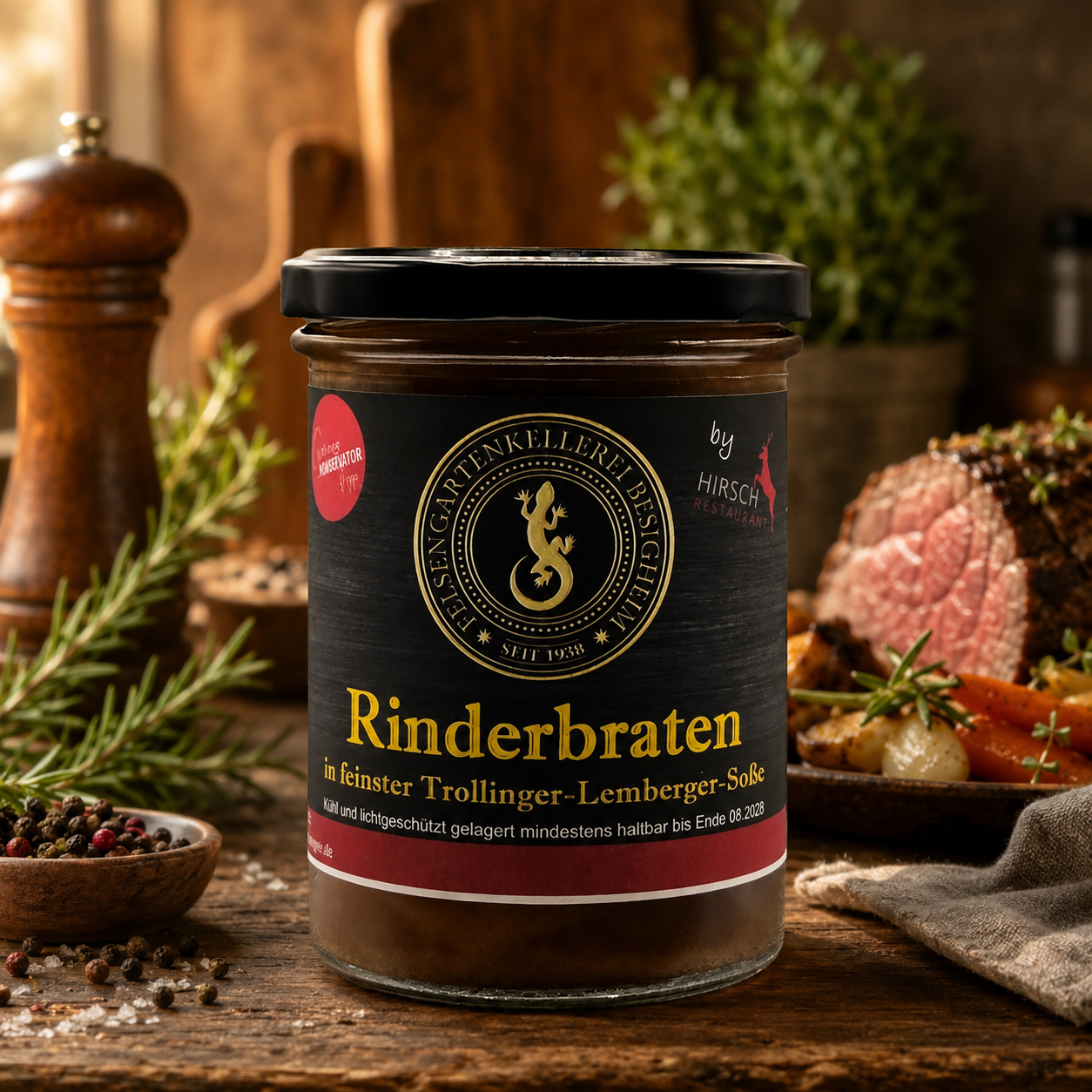 Rinderbraten in feinster Steilagen Trollinger-Lembersoße