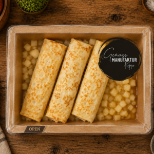 Pfannkuchen mit Quarkfüllung & Apfelkompott